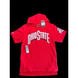 Ohio State University Men's Short Sleeved Sweatshirt by Mitchell and Ness SMALL